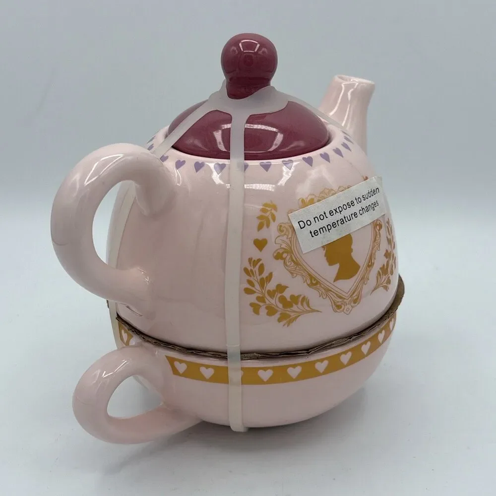 Netflix BRIDGERTON Regal Stacking Teacup & Teapot Gold Limited EUC - Never Used